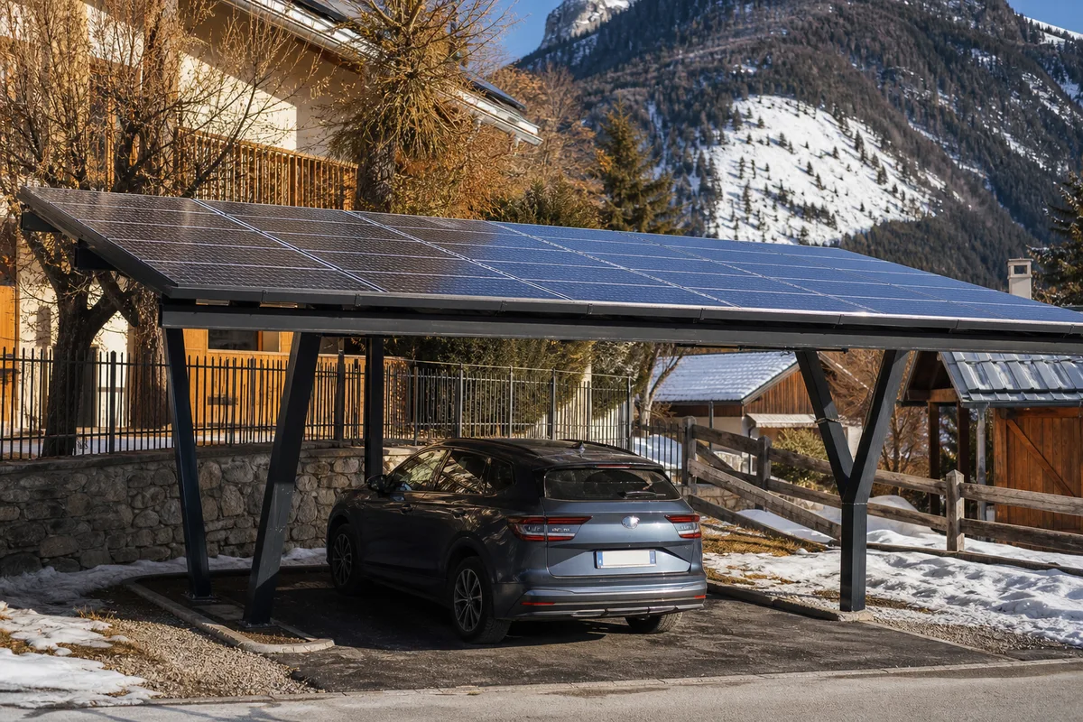 Carport solaire à Villar-Saint-Pancrace